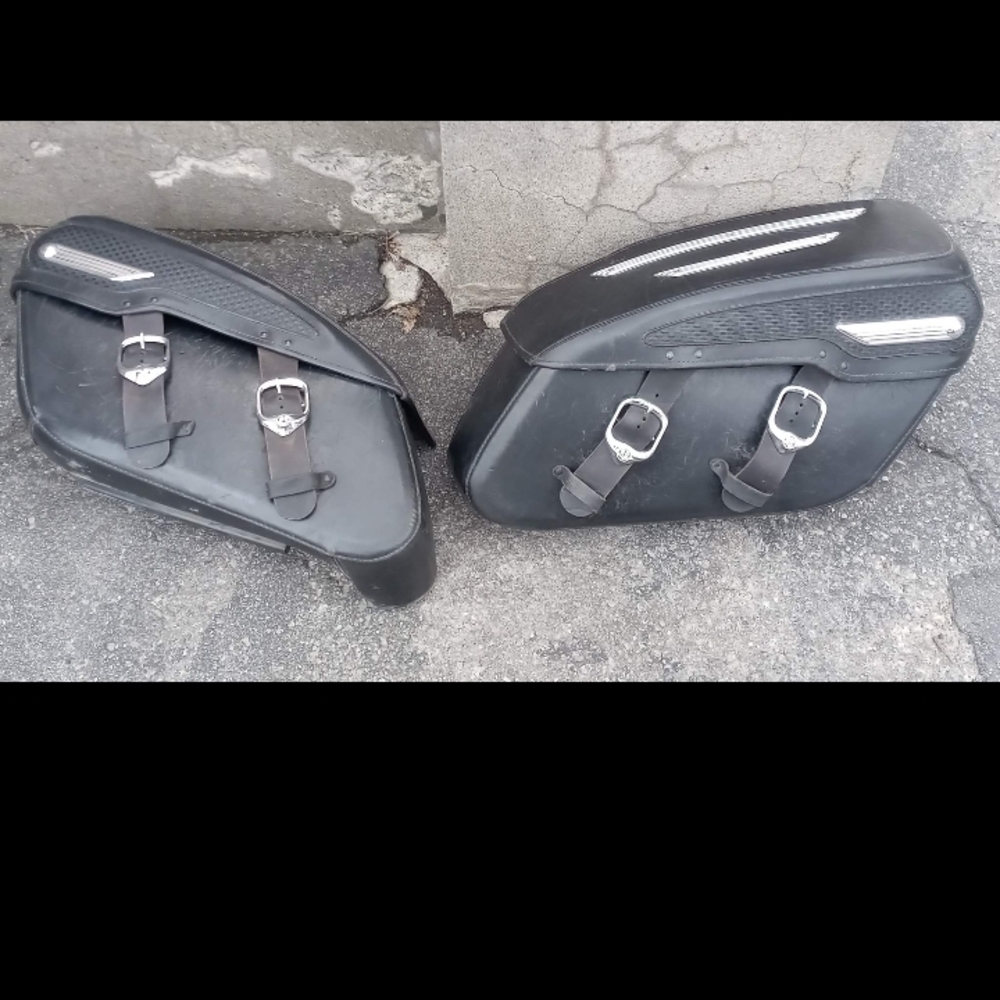 Harley-Davidson Black Saddlebags with Silver Accents
